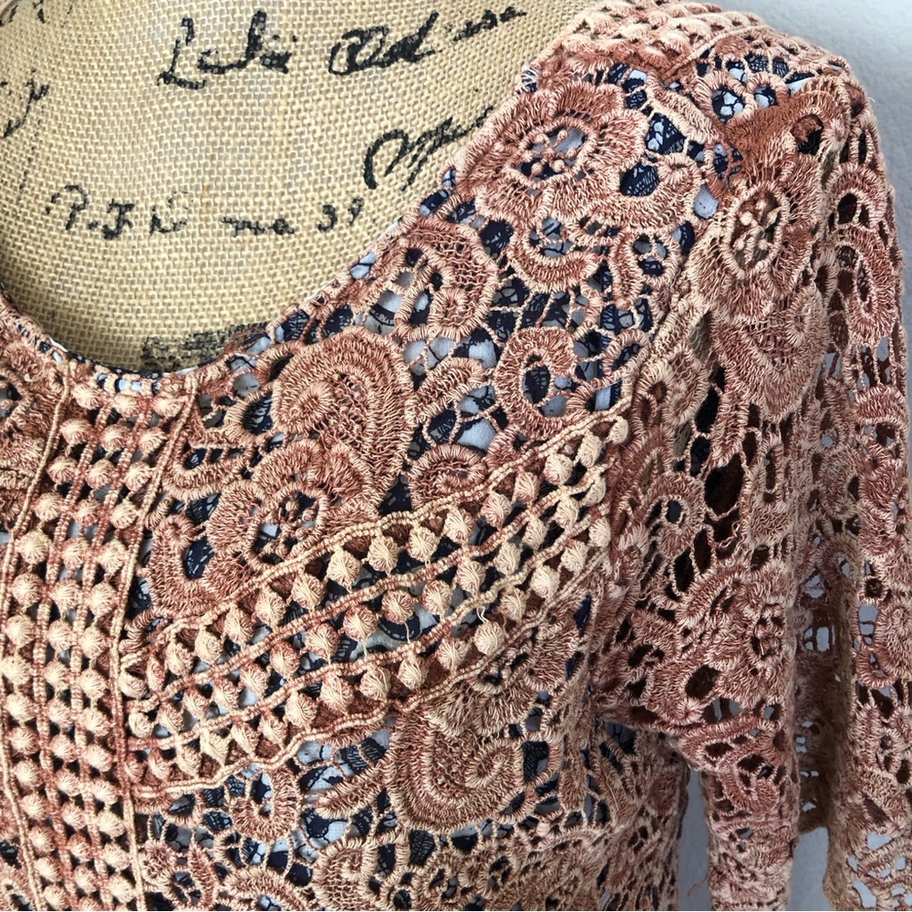 Gimmicks by BKE bohemian crochet layered top - Picture 3 of 6